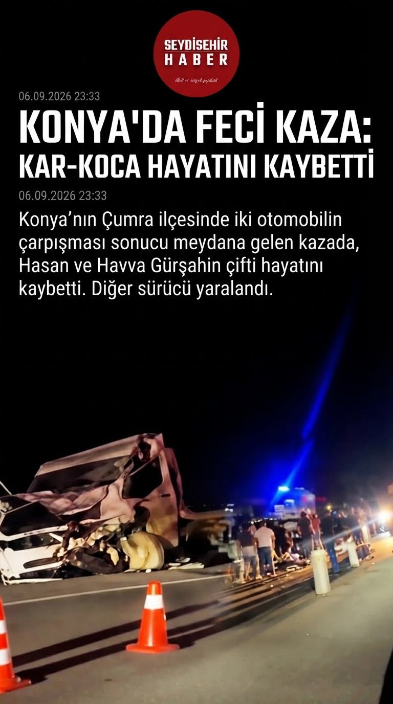 Konya’da Feci Kaza: Karı-Koca Hayatını Kaybetti