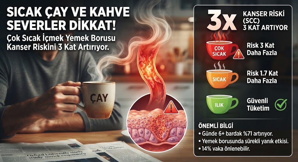 Çay ve Kahve Severler Dikkat: Çok Sıcak İçmek Kanser Riskini 3 Kat Artırıyor!