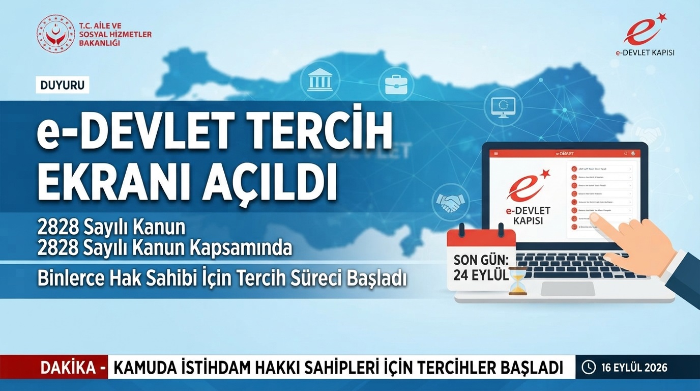 e-Devlet Üzerinden Kamuda İstihdam Tercih Ekranı Açıldı