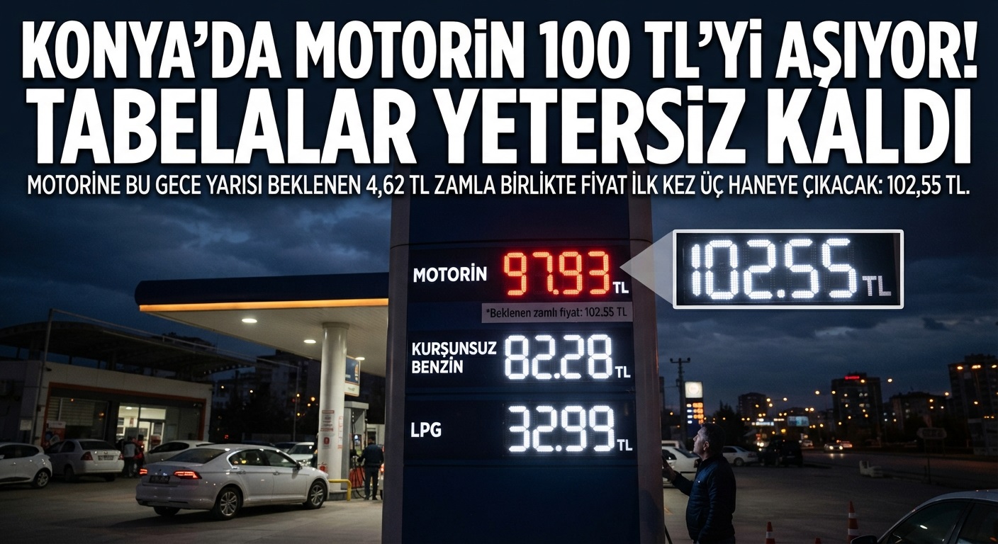 Akaryakıt Fiyatlarında Üç Haneli Dönem: Konya'da Motorin 100 TL'yi Aşıyor