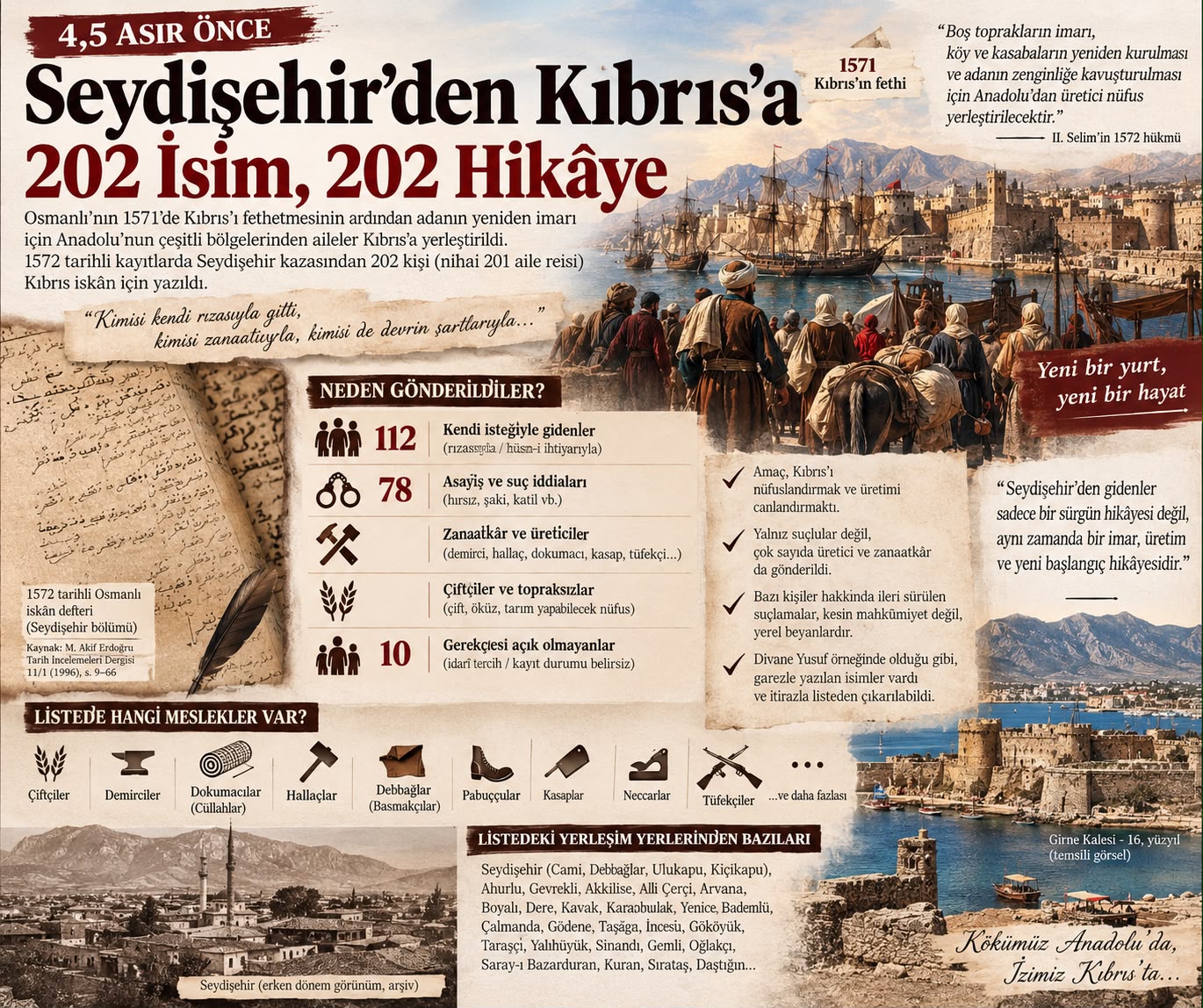 1572’DE SEYDİŞEHİR’DEN KIBRIS’A KİMLER GÖNDERİLDİ?