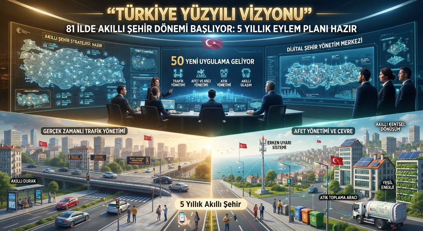 81 İlde Akıllı Şehir Dönemi: Trafikten Afet Yönetimine 50 Yeni Uygulama