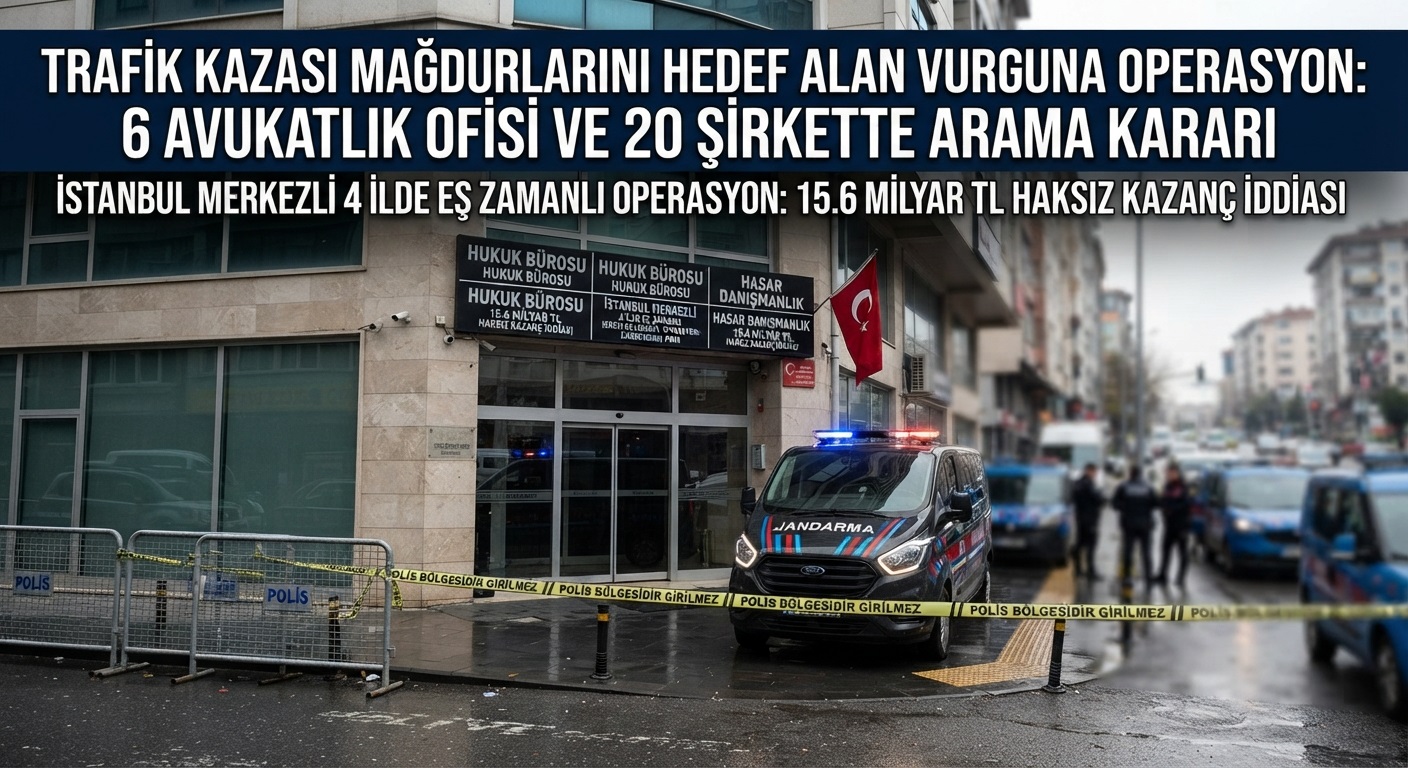 Trafik Kazası Mağdurlarını Hedef Alan Vurguna Operasyon: 15,6 Milyar TL'lik Haksız Kazanç İddiası