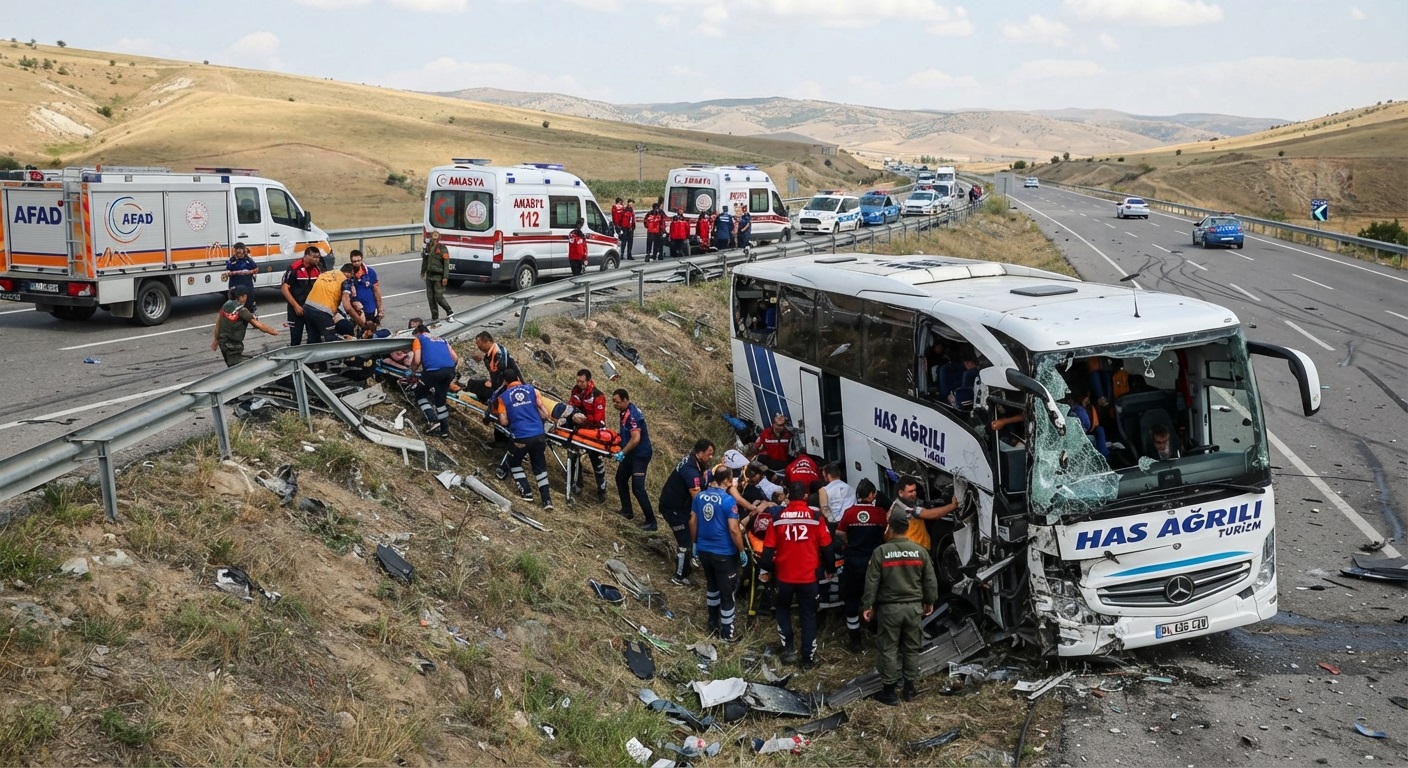 İstanbul-Ağrı Seferini Yapan Yolcu Otobüsü Şarampole Devrildi: 2'si Ağır 24 Yaralı