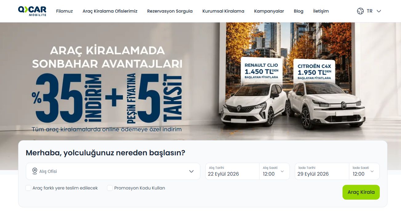 Türkiye Genelinde Araç Kiralama Hizmeti