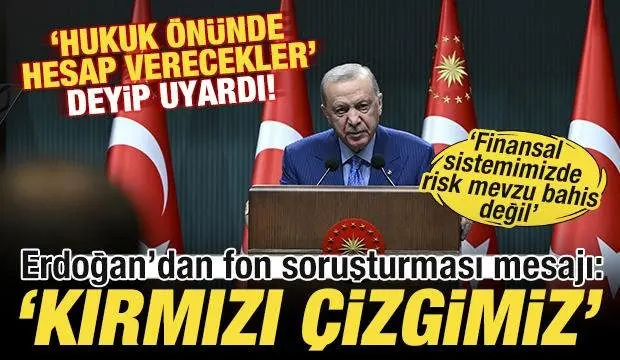 Cumhurbaşkanı Erdoğan'dan Fon Krizi Açıklaması: "Devlet Denetleme Kurulu Devrede, Yanlış Yapanla Vedalaşırız"