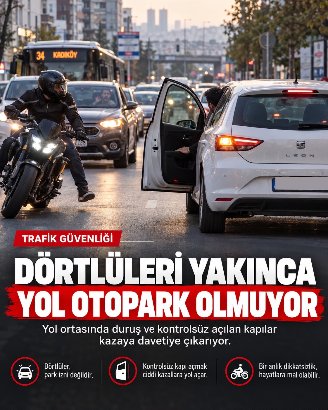 DÖRTLÜLERİ YAKINCA YOL OTOPARK OLMUYOR!
