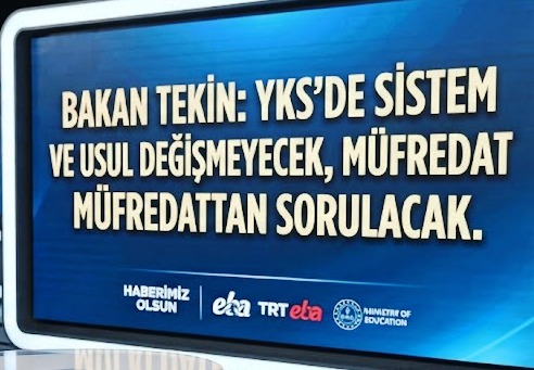 Bakan Tekin'den Önemli YKS Açıklaması: "Sistem ve Usul Değişmeyecek"