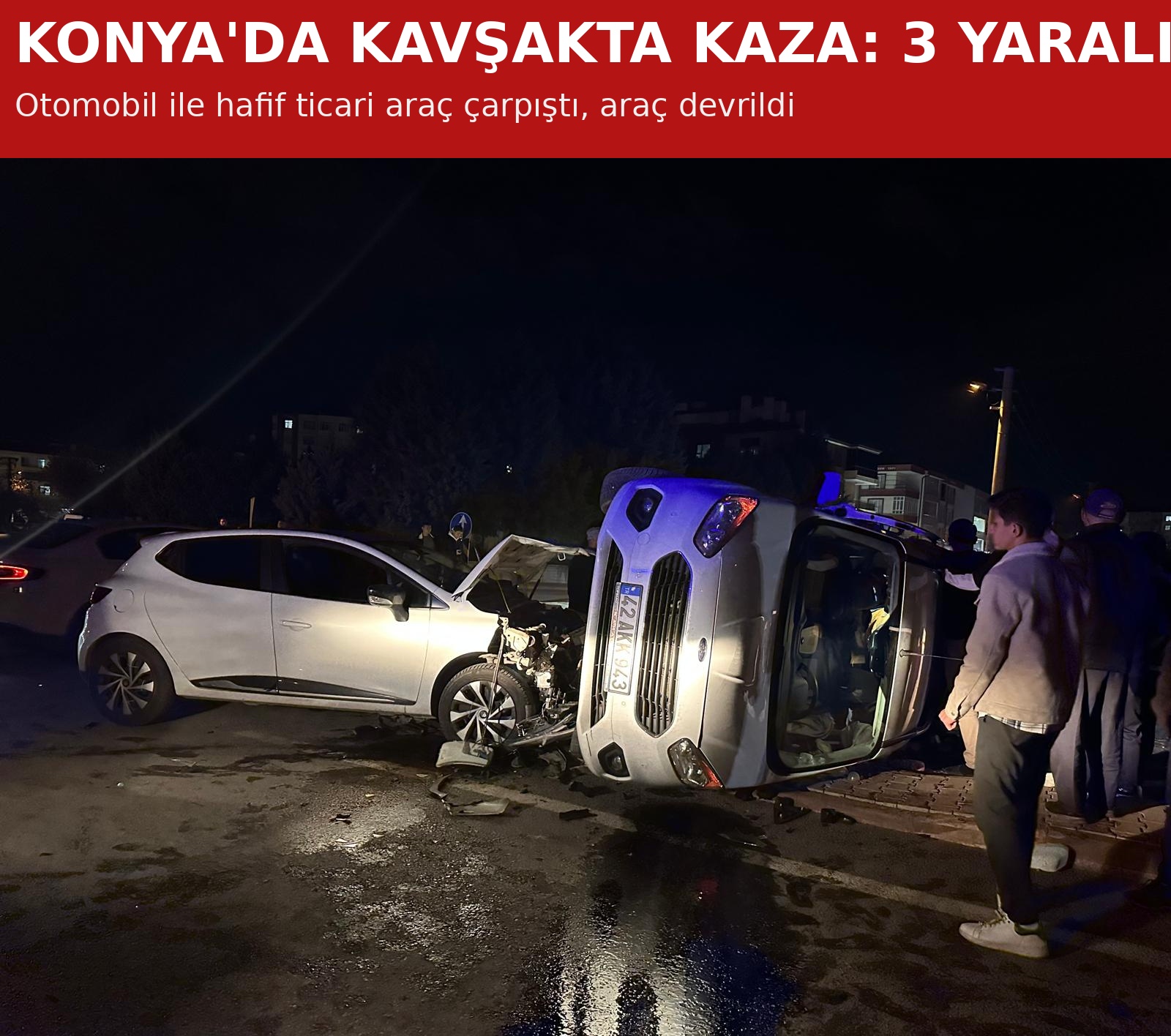 Konya'da Kavşakta Kaza: 3 Yaralı