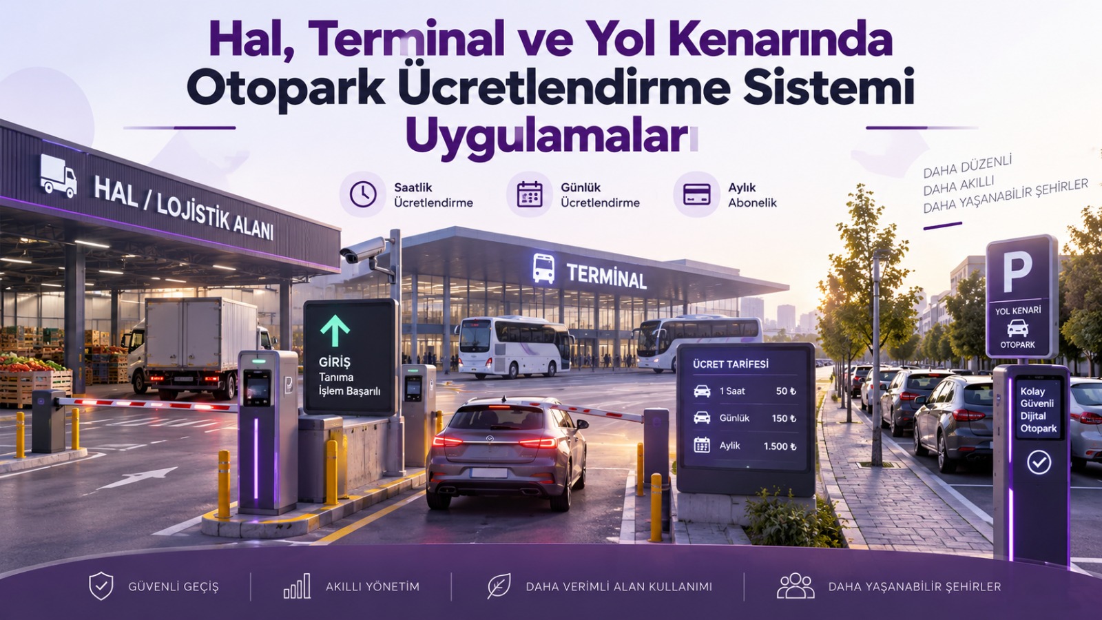 Hal, Terminal ve Yol Kenarında Otopark Ücretlendirme Sistemi Uygulamaları
