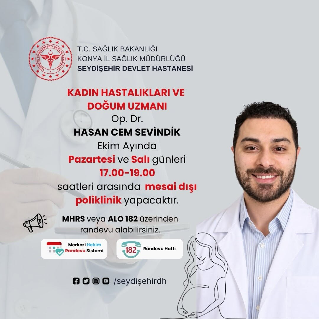 Seydişehir Devlet Hastanesinde Mesai Dışı Poliklinik Hizmeti Başlıyor