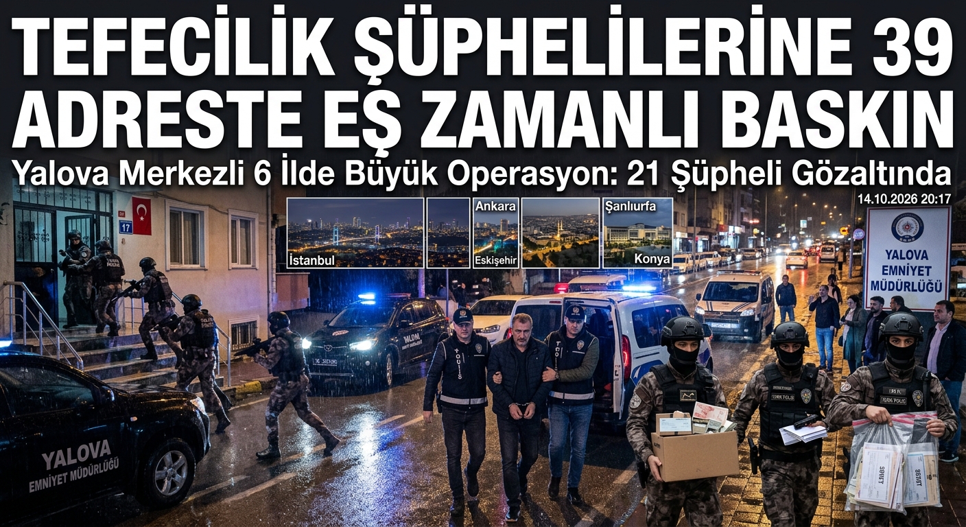 Konya  Dahil 6 İlde Tefecilik Operasyonu: 21 Gözaltı