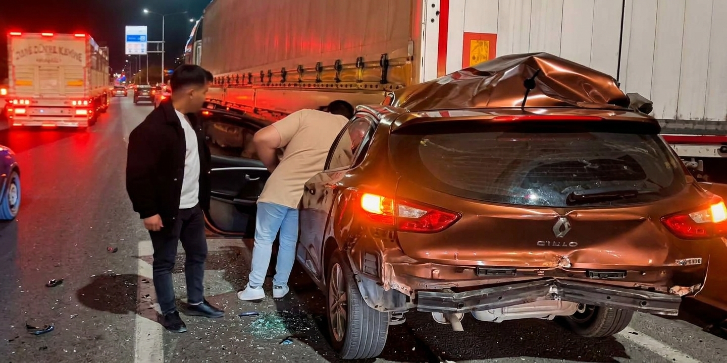 Konya'da Korkunç Kaza: Otomobil TIR'ın Altına Girdi, 2 Kadın Yaralandı!