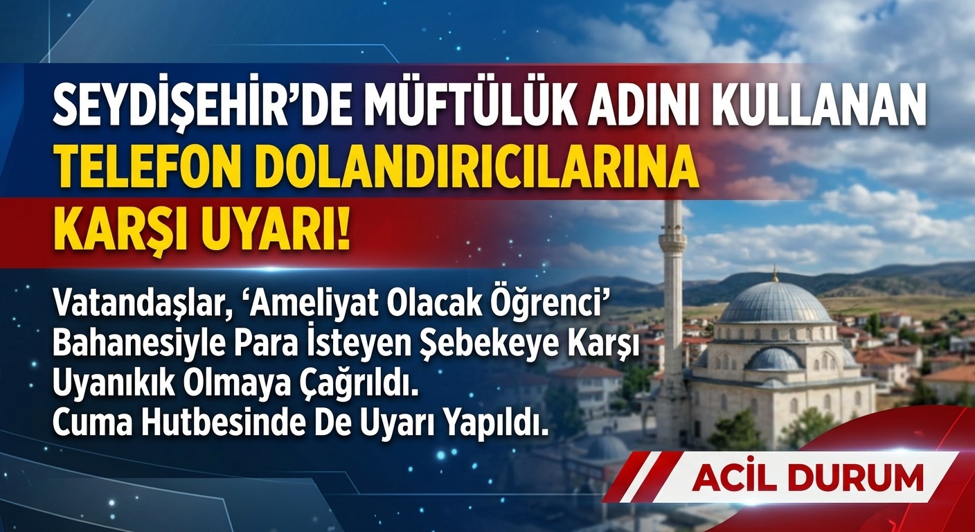 SEYDİŞEHİR’DE "MÜFTÜLÜK" ADINI KULLANAN DOLANDIRICILARA DİKKAT!
