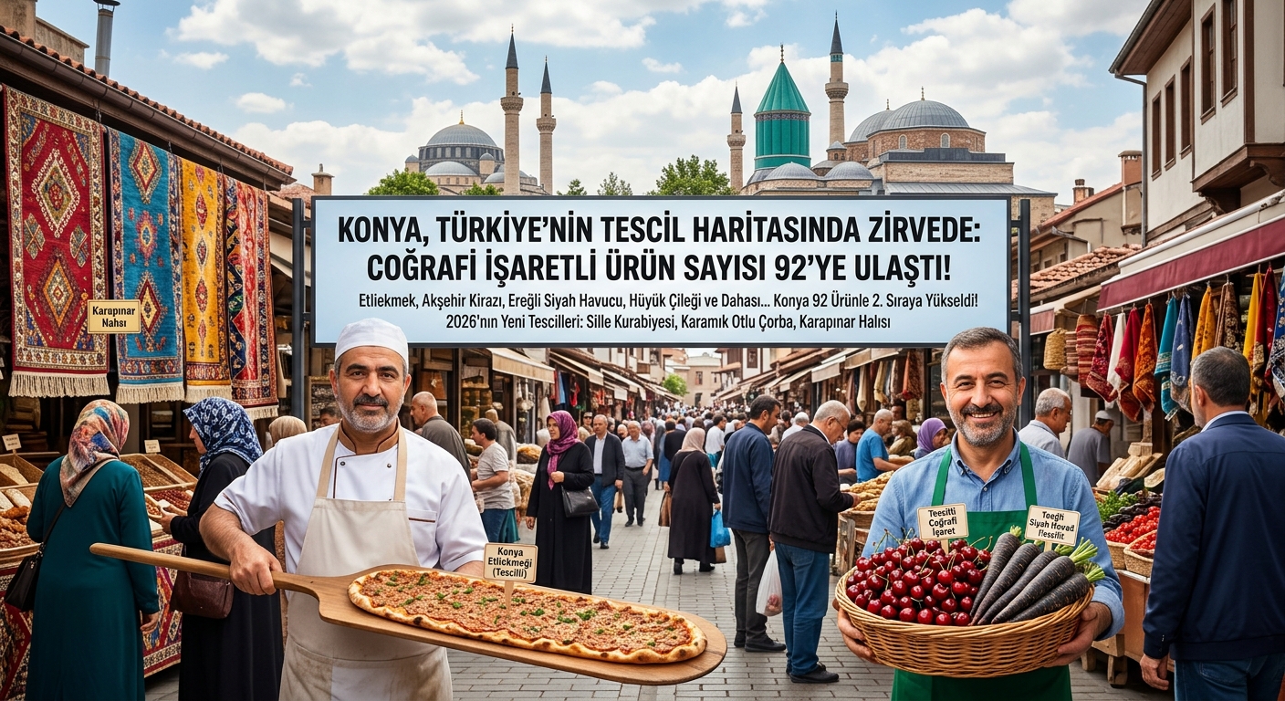 Konya, Türkiye’nin Tescil Haritasında Zirveye Oynuyor: Coğrafi İşaret Sayısı 92’ye Ulaştı