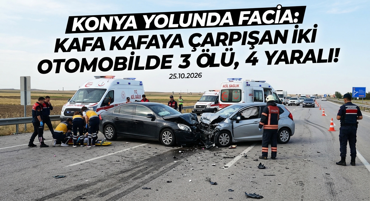 Ankara-Konya Yolunda Can Pazarı: Kafa Kafaya Çarpışma! 3 Ölü, 4 Yaralı