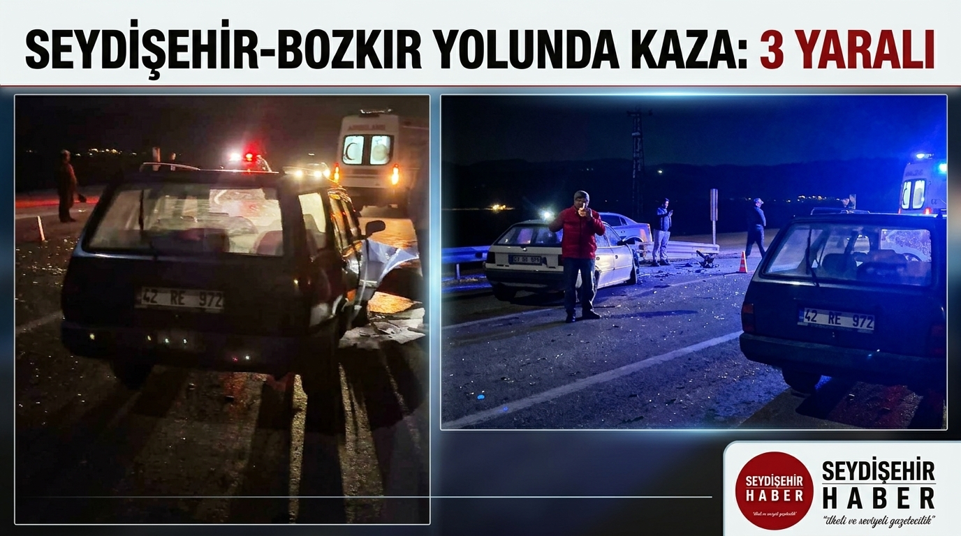 Seydişehir-Bozkır Yolunda Kaza: 3 Yaralı