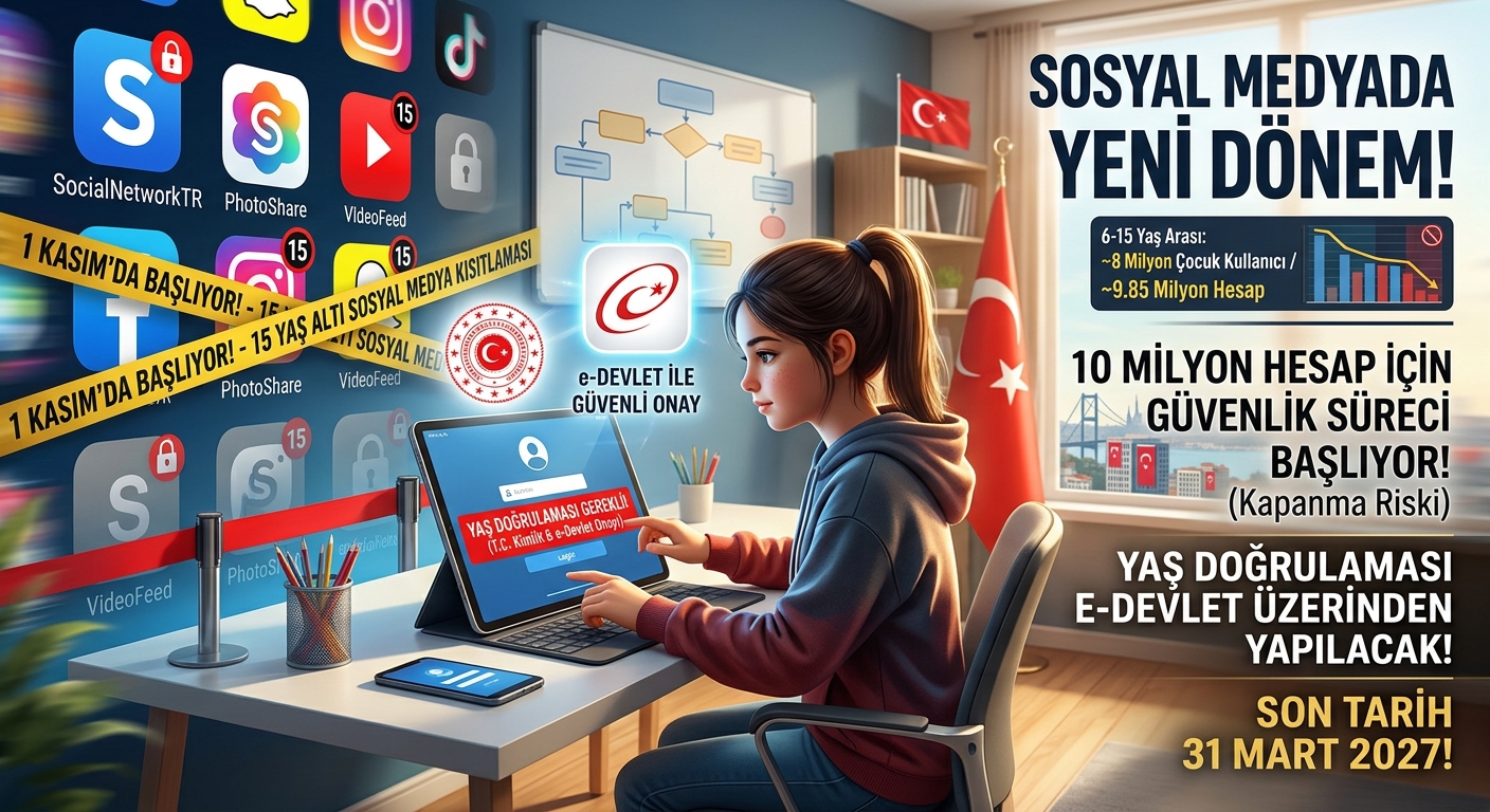 10 milyon hesap siliniyor! 15 yaş altına tamamen kapandı! e-Devlet onayı gerekecek!