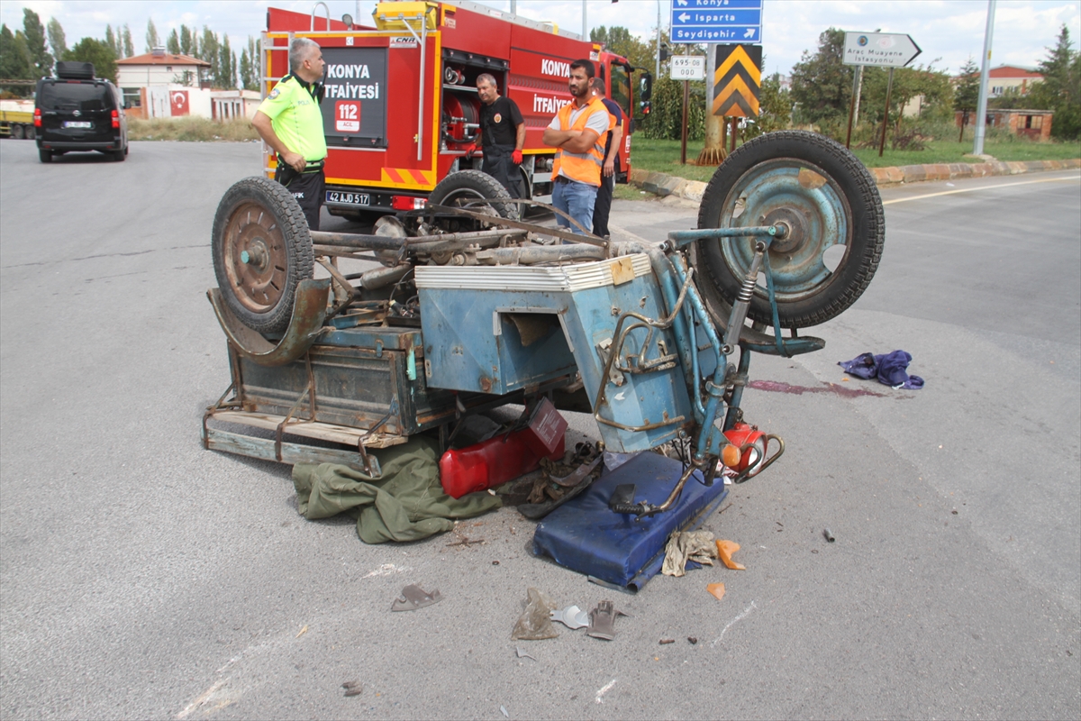 Beyşehir'de Hafif ticari araçla çarpışan üç tekerlekli motosikletin sürücüsü öldü