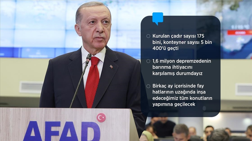 Cumhurbaşkanı Erdoğan'dan depremde ölenlerin yakınlarına 100 bin lira yardım açıklaması