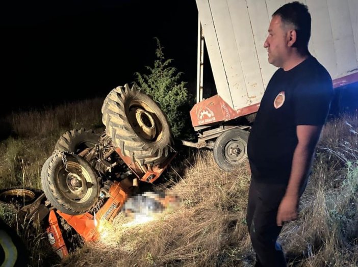 Derebucak'a devrilen Traktörün altında kalan sürücü öldü