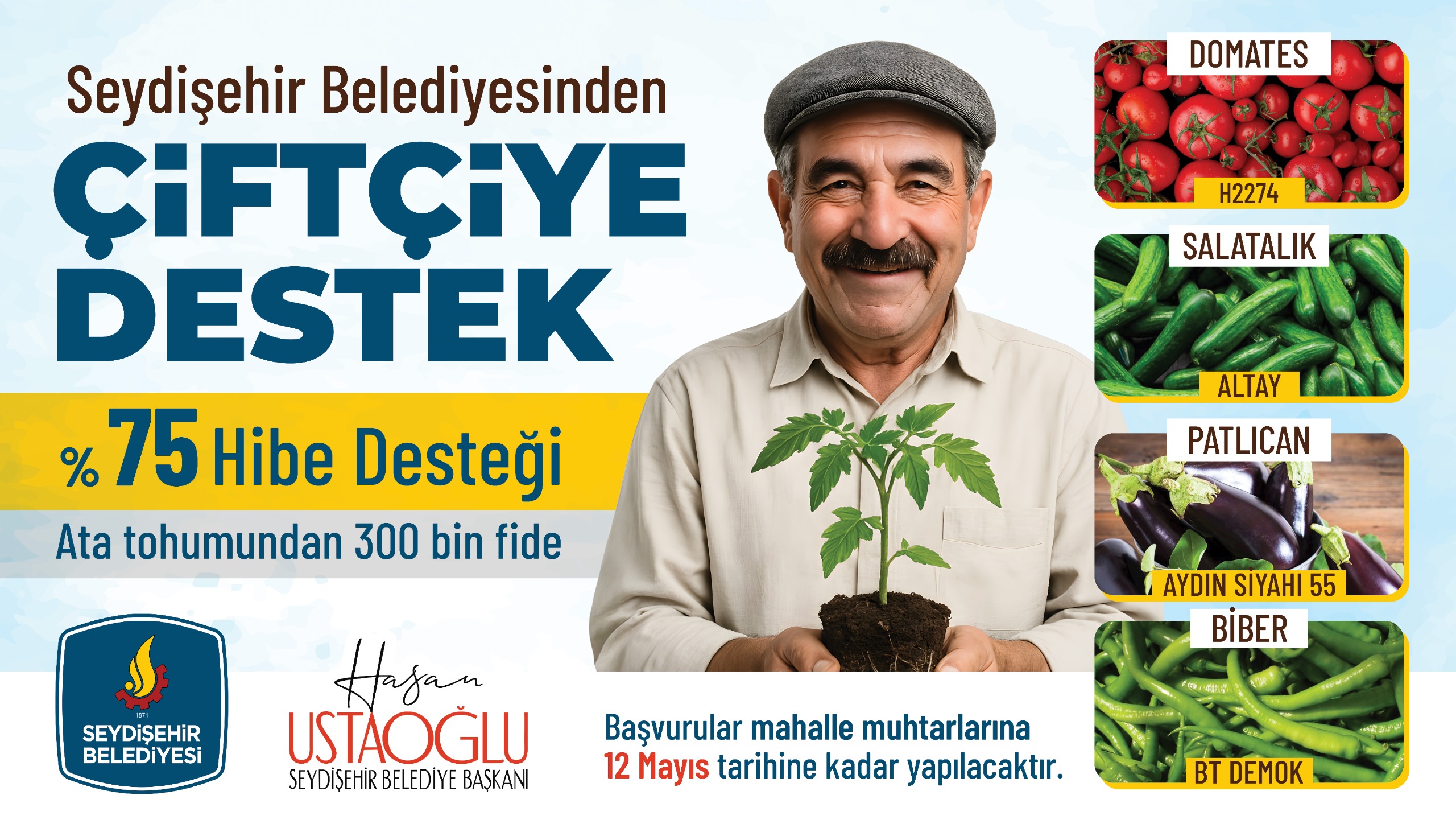 Seydişehir Belediyesinden Çiftçilere %75 Hibeli Ata Tohumundan 300 Bin Fide Desteği