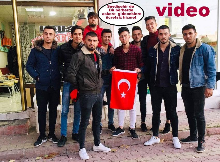 Seydişehir de Bu berberde  askere  gideceklere ücretsiz hizmet