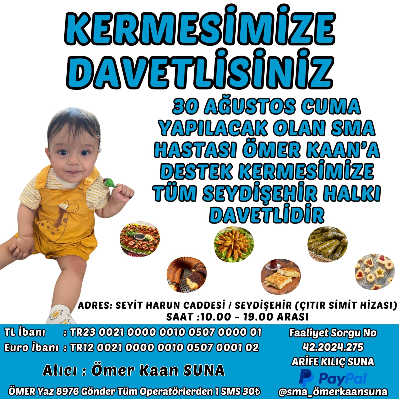 Seydişehir'de SMA’lı Minik Ömer Kaan İçin Kermes Düzenlenecek