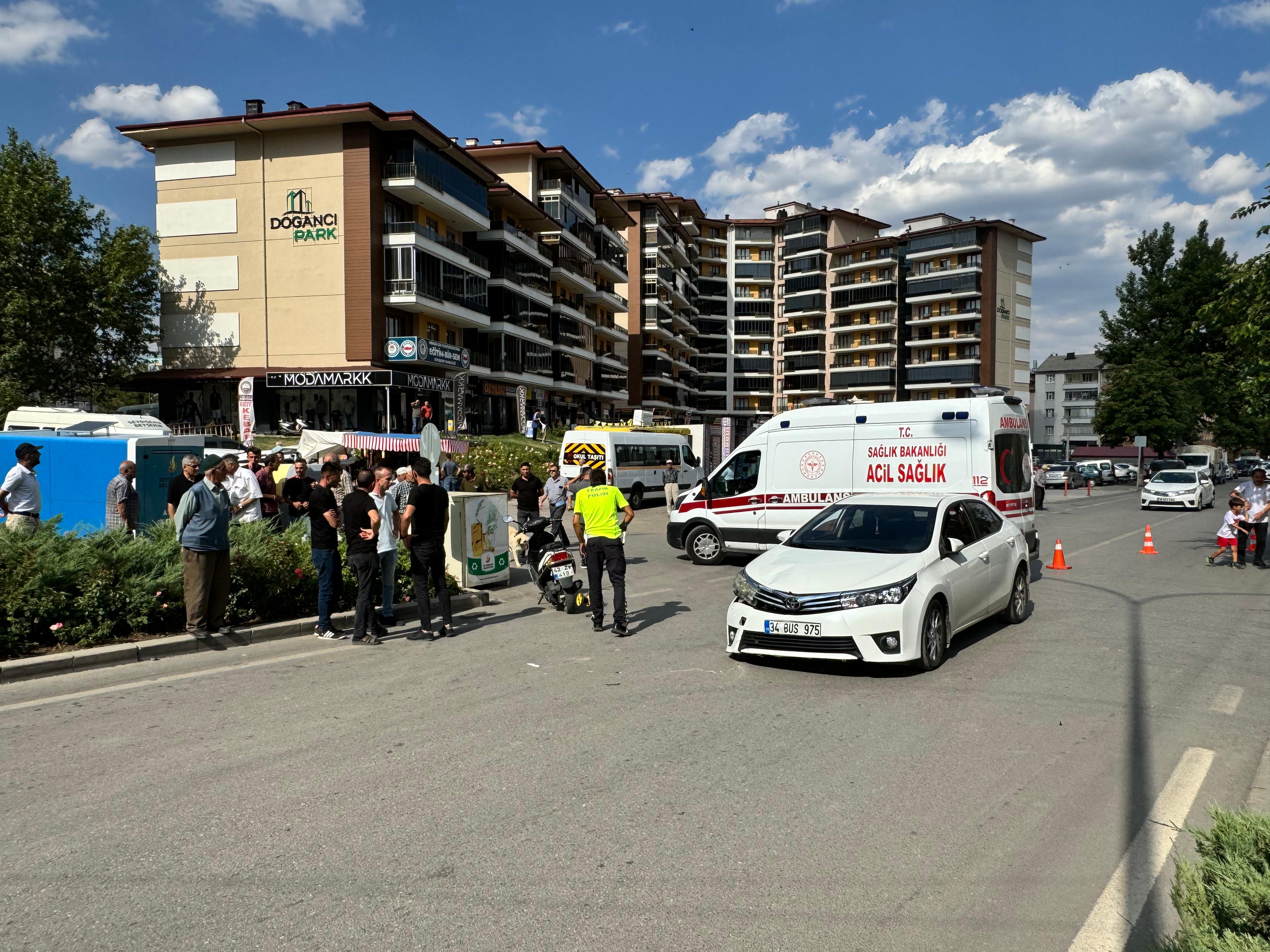 Seydişehirde trafik   kazası 1 yaralı