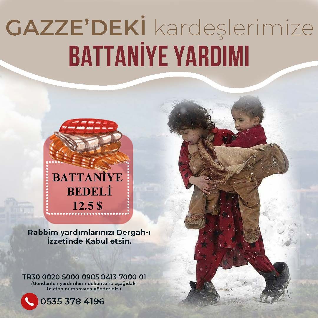 SEYDİŞEHİRDEN  GAZZE  VE LÜBNANA  BATTANİYE   YARDIMI