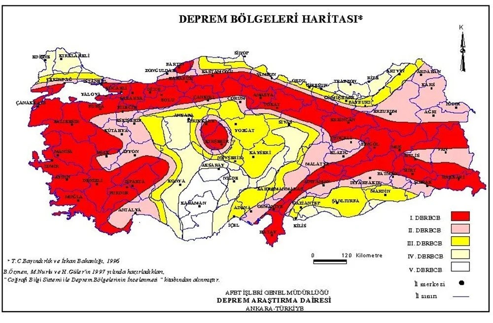 Türkiye deprem risk haritası güncellendi